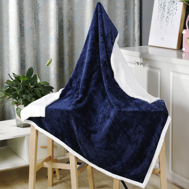 HKM-503827 Cozy Double-Layer Flannel Blanket for All Seasons - Multiple Christmas Styles Available