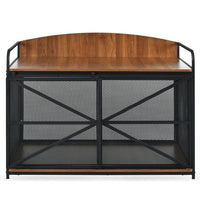 HKM-503827 Farmhouse Wooden Dog Crate Furniture for Large Dogs, 42.8" Indoor Kennel and Storage End Table
