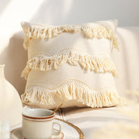 HKM-503891 Solid Color Tufted Pillow Cover - Square Waist Cushion in Various Designs and Sizes