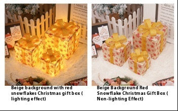 HKM-503955 Decorative LED Christmas Gift Box Lights Set - 3-Piece Battery Operated Layout for Holiday Décor