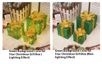HKM-503955 Decorative LED Christmas Gift Box Lights Set - 3-Piece Battery Operated Layout for Holiday Décor