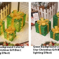 HKM-503955 Decorative LED Christmas Gift Box Lights Set - 3-Piece Battery Operated Layout for Holiday Décor