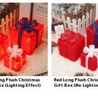 HKM-503955 Decorative LED Christmas Gift Box Lights Set - 3-Piece Battery Operated Layout for Holiday Décor