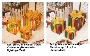 HKM-503955 Decorative LED Christmas Gift Box Lights Set - 3-Piece Battery Operated Layout for Holiday Décor
