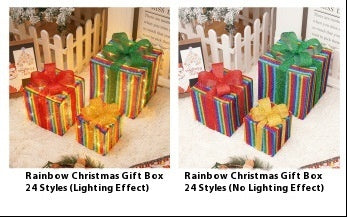 HKM-503955 Decorative LED Christmas Gift Box Lights Set - 3-Piece Battery Operated Layout for Holiday Décor
