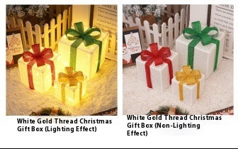 HKM-503955 Decorative LED Christmas Gift Box Lights Set - 3-Piece Battery Operated Layout for Holiday Décor
