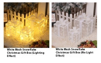 HKM-503955 Decorative LED Christmas Gift Box Lights Set - 3-Piece Battery Operated Layout for Holiday Décor