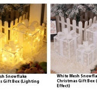 HKM-503955 Decorative LED Christmas Gift Box Lights Set - 3-Piece Battery Operated Layout for Holiday Décor