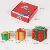 HKM-503955 Decorative LED Christmas Gift Box Lights Set - 3-Piece Battery Operated Layout for Holiday Décor