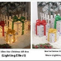 HKM-503955 Decorative LED Christmas Gift Box Lights Set - 3-Piece Battery Operated Layout for Holiday Décor