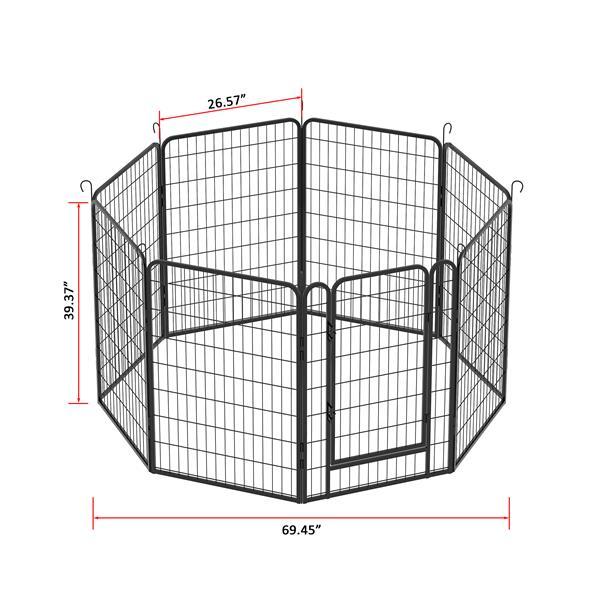 HKM-504019 Durable Metal Pet Enclosure with Rust-Resistant Coating and Gravity Lock Mechanism