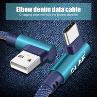 HKM-504019 Fast Charging USB Cable with Pure Copper Wire Core and Durable Denim Covering