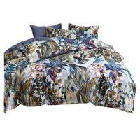 HKM-504147 Digital Printed Cotton Bedding Set - 4-Piece Satin Weave, American Simple Style