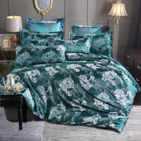 HKM-504147 European-Style Satin Jacquard Bedding Set in Assorted Colors, 3-Piece Suit, Polyester Fiber