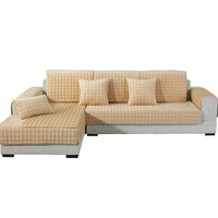 HKM-504211 Plush Sofa Cover in Multiple Colors with Anti-Skid Backing and Quilted Cotton Interlayer