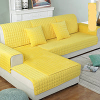 HKM-504211 Plush Sofa Cover in Multiple Colors with Anti-Skid Backing and Quilted Cotton Interlayer