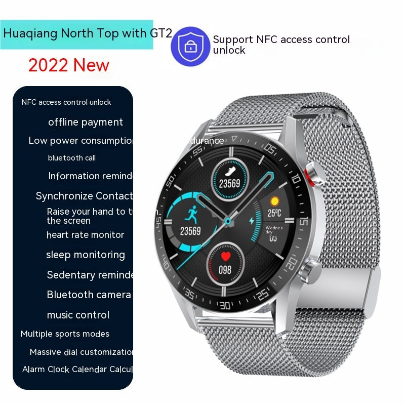 HKM-504339 NFC Smart Watch with Bluetooth Calling and Health Monitoring Features