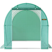 HKM-504339 Portable Walk-In Tunnel Greenhouse, 14.8 x 6.6 x 6.6 Ft with Galvanized Steel Frame, Zippered Door, and 8 Roll-Up Windows