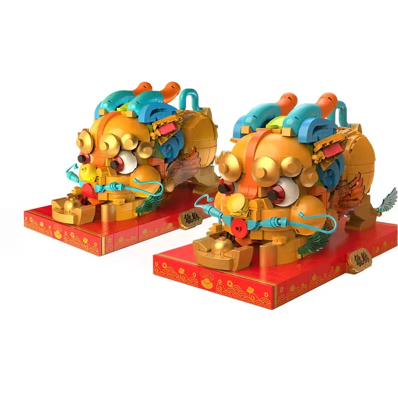 Chinese Ancient Beasts Building Block Set - 50 Pieces for Creative Play