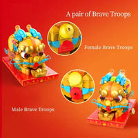 HKM-504467 Chinese Ancient Beasts Building Block Set - 50 Pieces for Creative Play