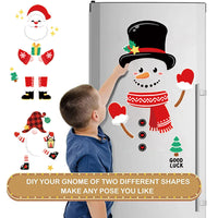HKM-504595 Christmas Character Fridge Magnet Set - PVC Santa, Snowman, Elf, and Elk Stickers