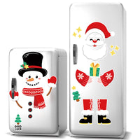 HKM-504595 Christmas Character Fridge Magnet Set - PVC Santa, Snowman, Elf, and Elk Stickers