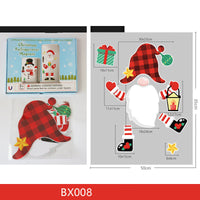 HKM-504595 Christmas Character Fridge Magnet Set - PVC Santa, Snowman, Elf, and Elk Stickers