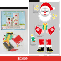 HKM-504595 Christmas Character Fridge Magnet Set - PVC Santa, Snowman, Elf, and Elk Stickers