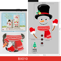 HKM-504595 Christmas Character Fridge Magnet Set - PVC Santa, Snowman, Elf, and Elk Stickers