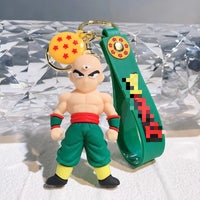 HKM-504659 3D Cartoon PVC Anime Keychain Goku Doll Pendant for Car and Bag Tag