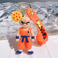 HKM-504659 3D Cartoon PVC Anime Keychain Goku Doll Pendant for Car and Bag Tag