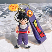 HKM-504659 3D Cartoon PVC Anime Keychain Goku Doll Pendant for Car and Bag Tag