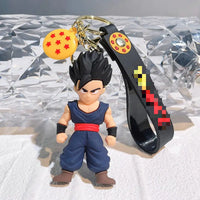 HKM-504659 3D Cartoon PVC Anime Keychain Goku Doll Pendant for Car and Bag Tag