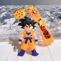HKM-504659 3D Cartoon PVC Anime Keychain Goku Doll Pendant for Car and Bag Tag