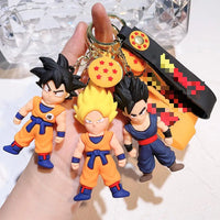 HKM-504659 3D Cartoon PVC Anime Keychain Goku Doll Pendant for Car and Bag Tag