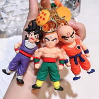 HKM-504659 3D Cartoon PVC Anime Keychain Goku Doll Pendant for Car and Bag Tag