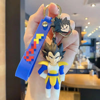 HKM-504659 3D Cartoon PVC Anime Keychain Goku Doll Pendant for Car and Bag Tag