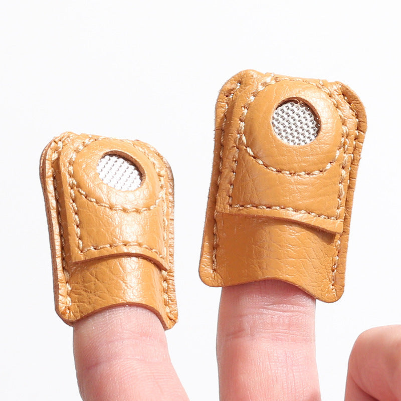 HKM-504659 Leather Thimble Finger Cover - Coin Type, Household Use in Large and Small Sizes