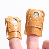 HKM-504659 Leather Thimble Finger Cover - Coin Type, Household Use in Large and Small Sizes