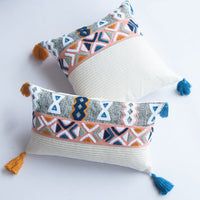 HKM-504787 Embroidered Tufted Towel Pillow Cover in Bohemian Style, 30x50cm & 45x45cm