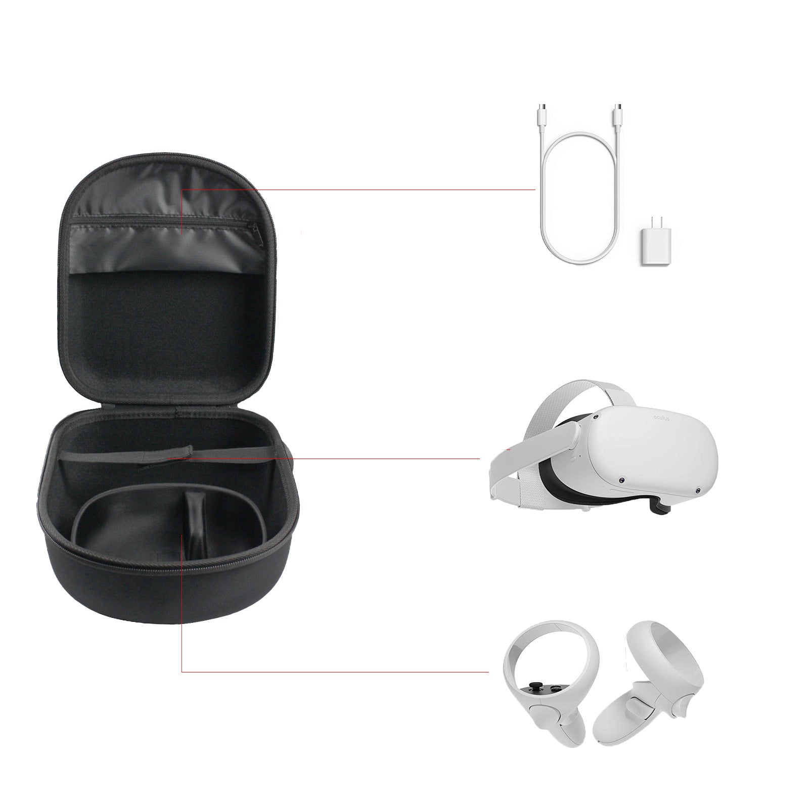HKM-504851 Compact Storage Bag for Oculus Quest / Quest 2 Virtual Reality System Controllers