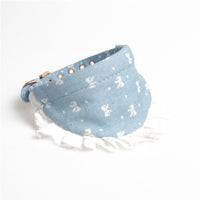 HKM-504915 Denim Mini Bib Collar in Dark Blue and Light Blue - 1.3 x 34 cm Cloth Accessory