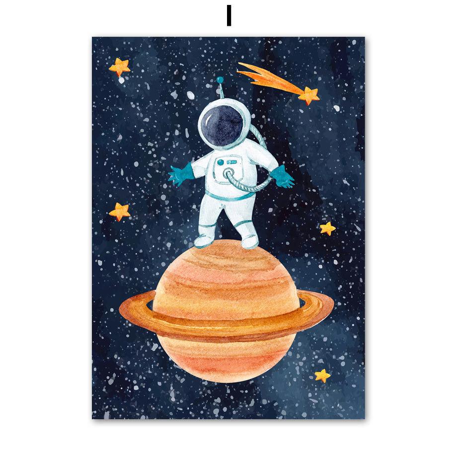 HKM-504979 Astronaut Oil on Canvas Wall Art - Frameless Decorative Spray Painting