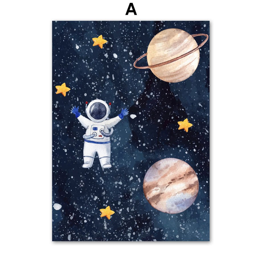 HKM-504979 Astronaut Oil on Canvas Wall Art - Frameless Decorative Spray Painting
