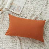HKM-504979 Plaid and Solid Color Polyester Cotton Pillow Covers - Sizes 45x45 & 30x50
