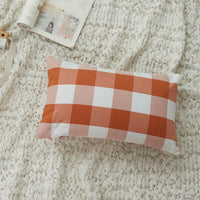 HKM-504979 Plaid and Solid Color Polyester Cotton Pillow Covers - Sizes 45x45 & 30x50