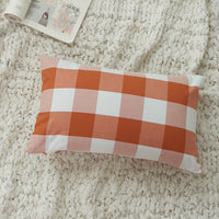 HKM-504979 Plaid and Solid Color Polyester Cotton Pillow Covers - Sizes 45x45 & 30x50