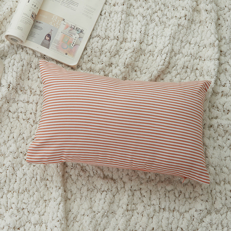 HKM-504979 Plaid and Solid Color Polyester Cotton Pillow Covers - Sizes 45x45 & 30x50