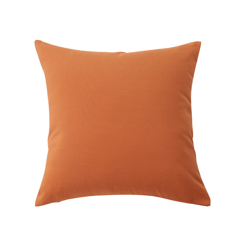 HKM-504979 Plaid and Solid Color Polyester Cotton Pillow Covers - Sizes 45x45 & 30x50