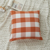 HKM-504979 Plaid and Solid Color Polyester Cotton Pillow Covers - Sizes 45x45 & 30x50